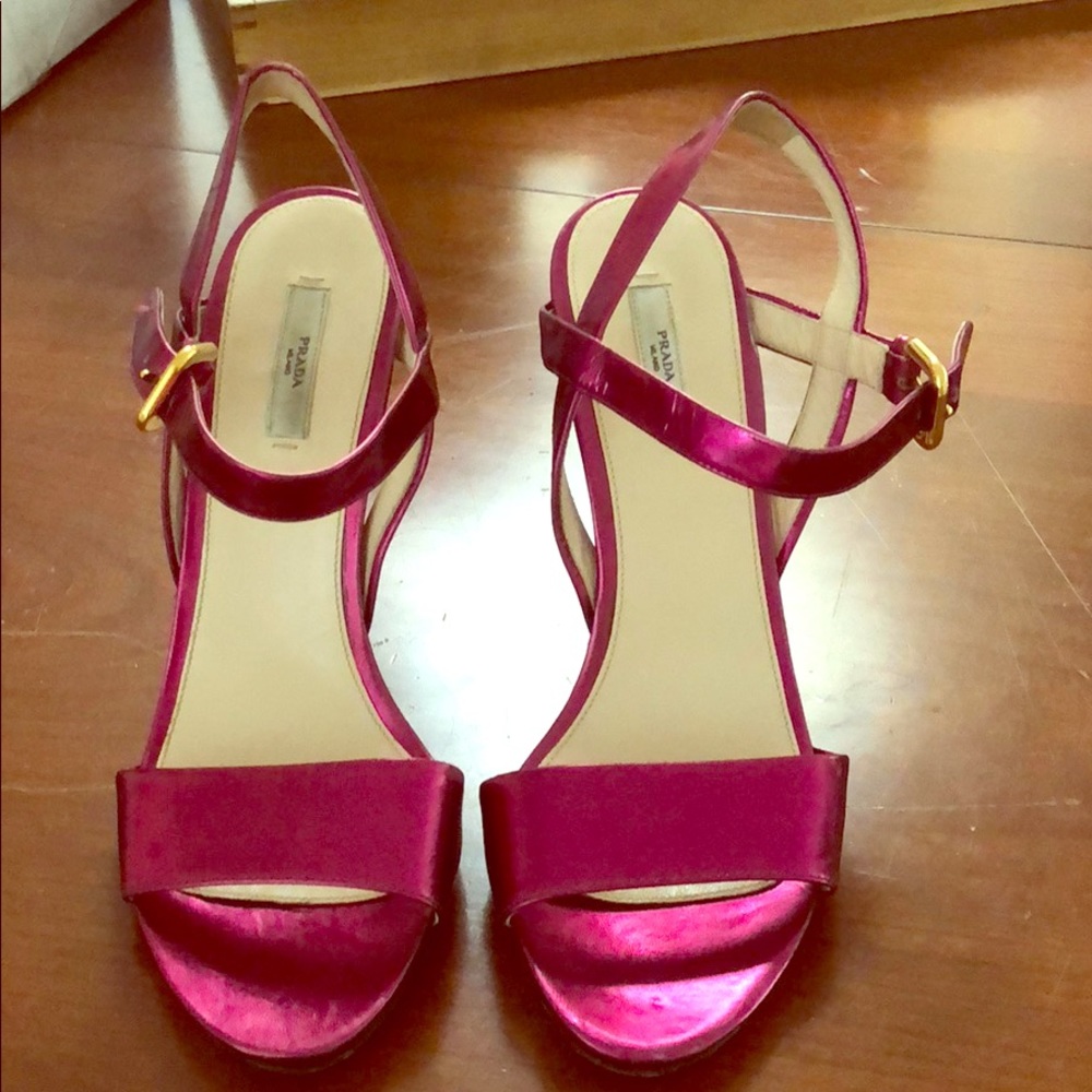 Prada Metallic Pink Heels size 40 (8.5/9)